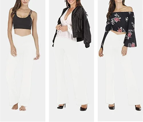 Vista 3 de TOPYOGAS - Pantalones de yoga estilo casual para mujer, pierna con corte de bota, leggings de cintura alta cruzada en V, pantalones de entrenamiento