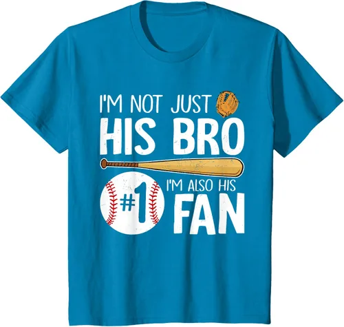 Vista 60 de Camiseta Baseball Brother I'm Not Just His Bro I'm His Number One Fan, Negro