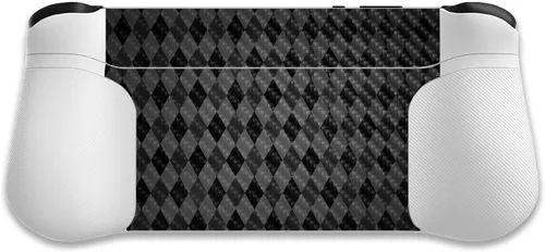 Vista 2 de MightySkins - Piel de fibra de carbono compatible con Logitech G Cloud Gaming Handheld - Argyle negro Acabado de fibra de carbono texturizado
