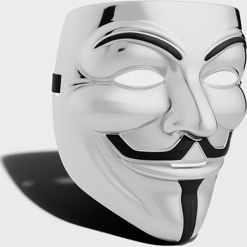 Vista 9 de Diximus - Máscara de V for Vendetta, máscara anónima de Guy Fawkes para Halloween, máscara de hacker