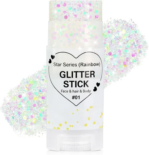 Vista 28 de Go Ho Patriotic Body Glitter Stick, accesorios del 4 de julio, rojo, blanco