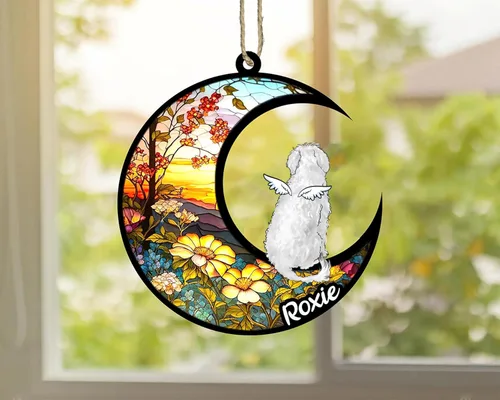 Vista 669 de LOVELYPOD Adorno de Navidad personalizado para perro Basset Hound (marrón) Basset Hound (marrón) adorno para atrapasoles de perro, razas de perros