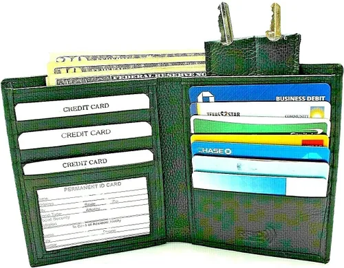 Vista 2 de Billetera delgada con bloqueo RFID para hombre, tarjetero para hombre, cartera delgada con bolsillo frontal para hombre, tarjetero para tarjetas