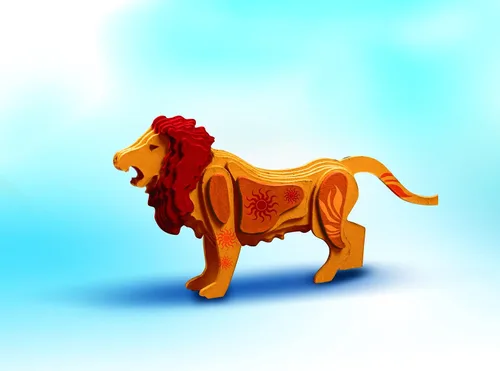 Vista 3 de Lion - Kit de rompecabezas europeo 3D; arte y manualidades, kit