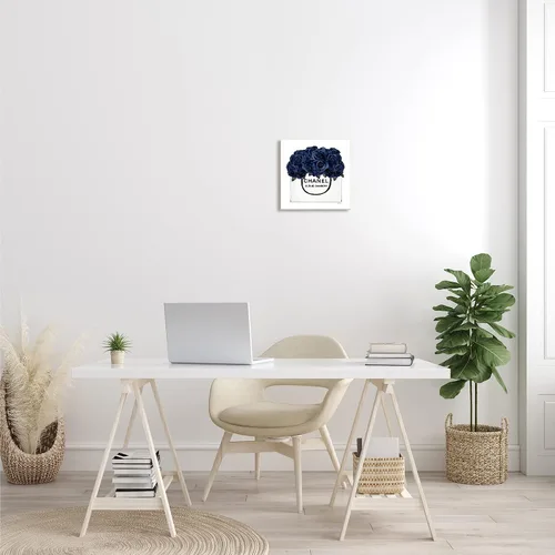 Vista 3 de Stupell Industries Amanda Greenwood - Placa artística de pared con diseño de rosas azules y elegantes de moda, 12 x 12 pulgadas, fácil de colgar
