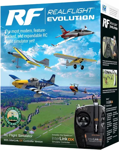 Vista 2 de Software de simulador de vuelo RC REALFLIGHT Evolution con controlador Interlink DX incluido, simuladores RFL2000 compatibles con cascos VR