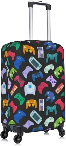 Vista 3 de Teery-YY Funda de equipaje de viaje (solo funda) Patrón de controlador de armas de videojuegos, protector de maleta de equipaje se adapta a 18-32