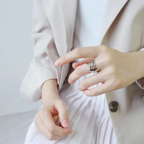 Vista 175 de Anillo de plata de ley 925, minimalista, ajustable, hecho a mano, para mujeres y niñas