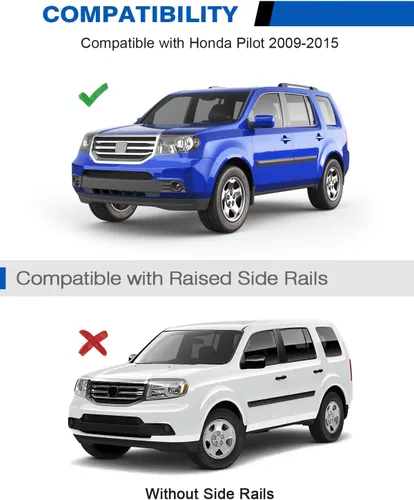 Vista 2 de Wonderdriver Barras Transversales para Portaequipajes de Techo Compatibles con Honda Pilot 2009-2015 con Rieles Laterales, Barras Transversales