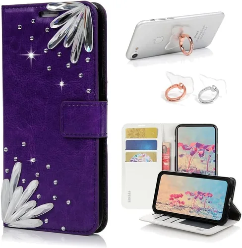 Vista 7 de Bling - Funda tipo cartera compatible con iPod Touch 5/iPod Touch 6, elegante, 3D hecha a mano, S-Link, funda de piel con diseño de mariposas