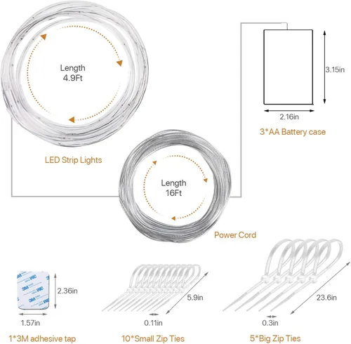 Vista 8 de Waybelive Luces LED para aro de baloncesto, luces con control remoto para borde de aro de baloncesto, 16 colores que puedes cambiar tú mismo