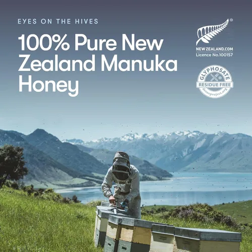Vista 10 de New Zealand Honey Co. Miel de manuka cruda UMF 26+ MGO 1282+, certificado UMF /4.4oz