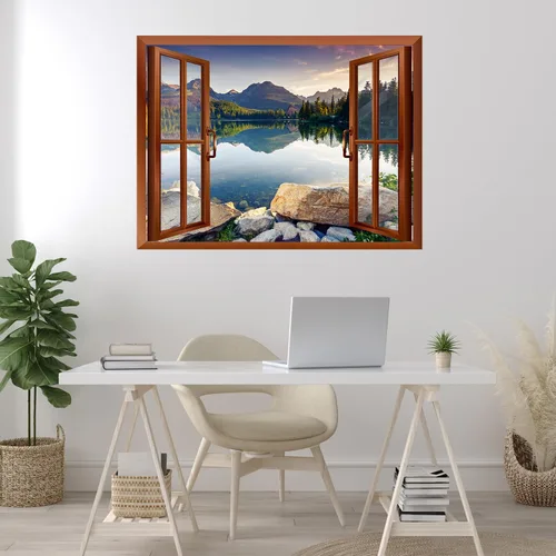 Vista 21 de wall26 Vinilo mural de pared extraíble – ANSE Lazio Beach en la isla Praslin en Seychelles - Decoración de pared creativa de ventana – 24 x 32