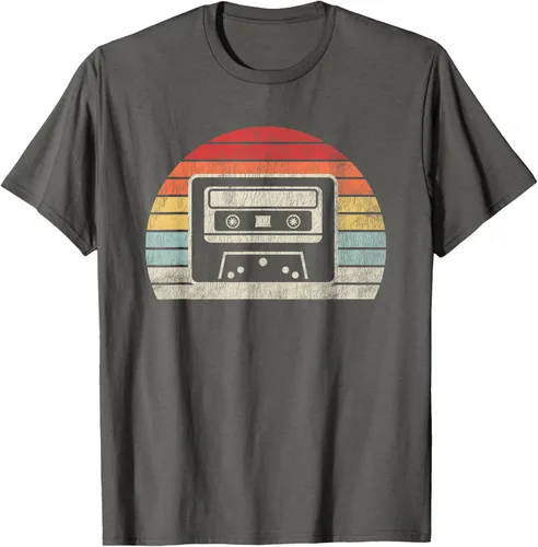 Vista 51 de Retro Cassette Tape 80s 90s Nostalgia T-Shirt Negro