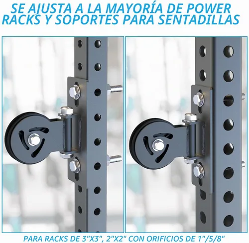 Vista 3 de J Bryant Sistema de polea para rack de alimentación – Se adapta al tamaño de agujero de 5/8 pulgadas, accesorio de polea de cable para bastidores