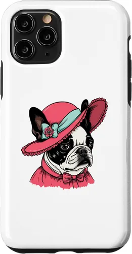 Vista 10 de Carcasa victoriana para iPhone 14 Boston Terrier English Lady Funny Dog