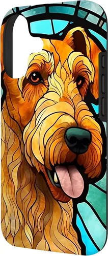 Vista 2 de Airedale Terrier Dog Stained Glass Case for iPhone 17