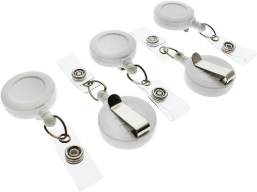 Vista 10 de Paquete de 25 carretes retráctiles de alta calidad para identificación y tarjeta de identificación con clip de metal seguro para cinturón y tirador