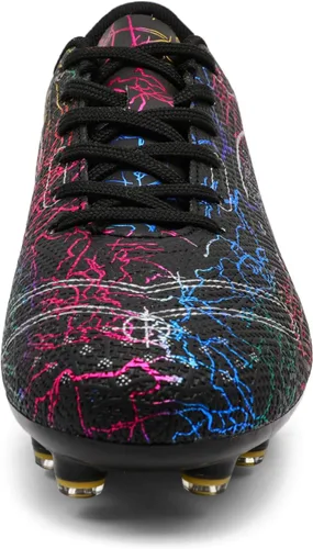 Vista 3 de Zapatos de fútbol para niños, zapatos de fútbol para suelo firme, tenis atléticos para niñas, para exteriores, césped y fútbol para niños pequeños