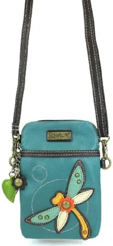 Vista 2 de CHALA Bolso cruzado para teléfono celular, piel sintética, lona multicolor con correa ajustable