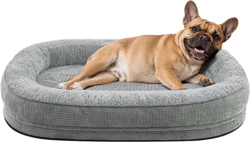 Vista 20 de JOEJOY Cama ortopédica para perros medianos, cama para mascotas de espuma viscoelástica con laterales de refuerzo, forro impermeable, funda