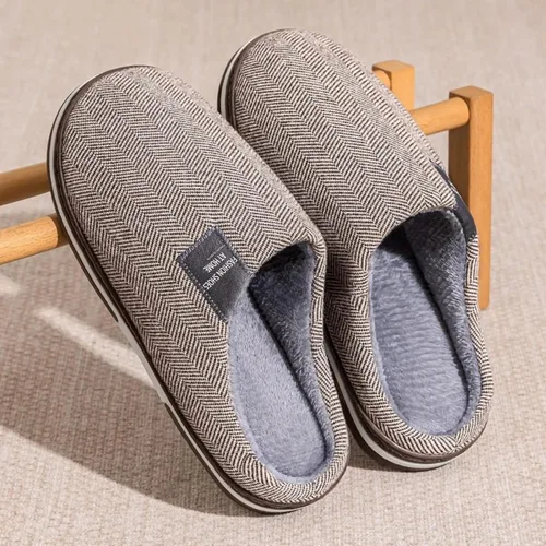 Vista 5 de ASHALI Pantuflas de espuma viscoelástica para hombre y mujer, de algodón suave y afelpado, para interiores y exteriores, con suela antideslizante