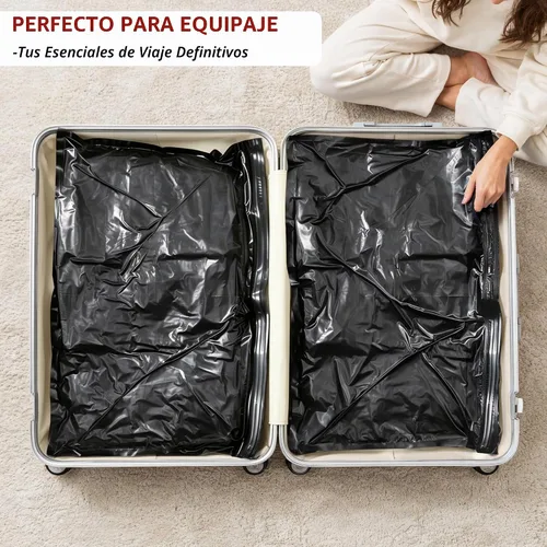 Vista 8 de Travel Vacuum Bags for Clothing with Cordless Pump 18 Combo, Black