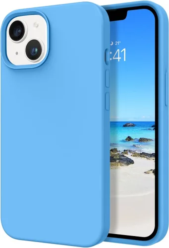 Vista 9 de Telaso Funda compatible con iPhone 14, silicona líquida de goma de gel suave para iPhone 14, funda delgada para teléfono con forro de microfibra