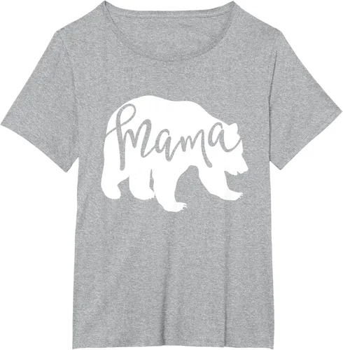 Vista 12 de Camiseta de mamá oso para mujer, camiseta inspirada en el Día de la Madre a juego, Azul / Patchwork, S