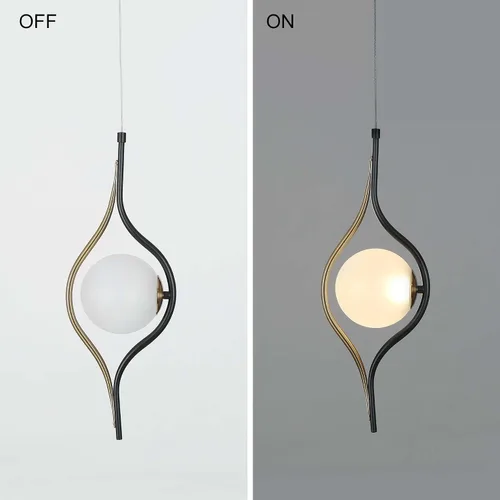 Vista 6 de Blakc and Gold - Lámpara colgante LED para isla de cocina, comedor, dormitorio, 360 lúmenes