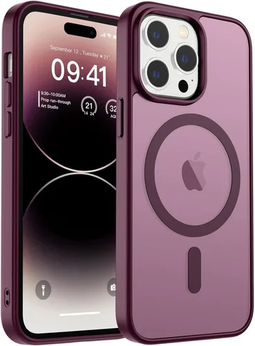 Vista 77 de zapica Funda magnética para iPhone Air, con protector de pantalla de vidrio templado, compatible con MagSafe, translúcida mate, a prueba de golpes