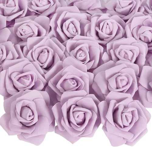 Vista 29 de 100 PCS Rosas de Espuma Azul Bebé Flores Artificiales Flores de Espuma Azul a Granel Sin Tallo Rosas Falsas para Bricolaje Centros de Mesa de Boda