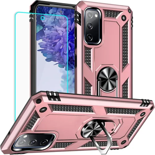 Vista 16 de Yiakeng Funda para Samsung Galaxy S20 FE, funda Galaxy S20 FE 5G con protector de pantalla HD, fundas protectoras de grado militar con anillo