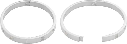 Vista 4 de My Daily Styles Pulsera de acero inoxidable con bisagras CZ para mujer, tamaño 7 pulgadas