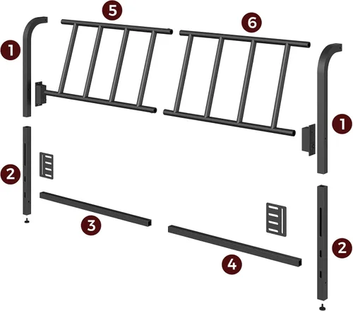 Vista 8 de MAHANCRIS Cabecera tamaño Queen solamente, cabecera de metal con 2 regletas de enchufes, respaldo reclinable de 95 grados con adaptadores