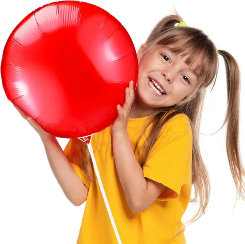 Vista 7 de Kathfly Paquete de 5 globos reutilizables en color rojo con clip extraíble y poste para decoración de Halloween