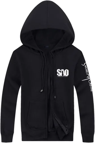 Vista 2 de Pulle-A Anime SAO Zip Kirito sudadera con capucha chaqueta traje para Sword Art Online