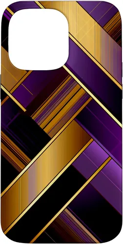 Vista 21 de Púrpura Negro Oro Plaid Patrón A Cuadros Amantes Caso Para iPhone 16