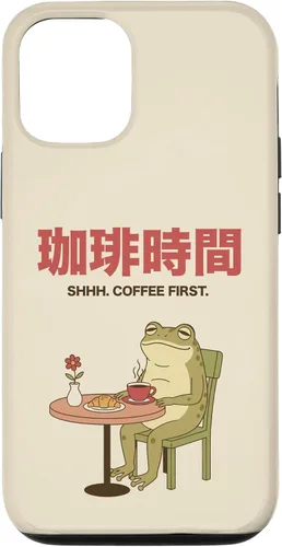 Vista 28 de Japanese Coffee Time Frog Retro Cafe Aesthetic Case for iPhone 17