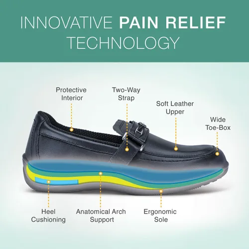 Vista 3 de Orthofeet - Alivio del dolor de pies y talón, ancho extendido, mejor fascitis plantar, ortopédica, diabética para mujer, Chelsea