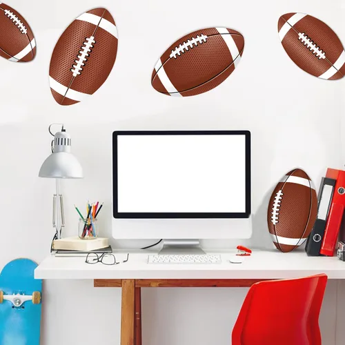 Vista 5 de Recorte de fiesta de fútbol, paquete de 22 tableros de anuncios de fútbol, decoración de aula, recortes con puntos de pegamento para decoración