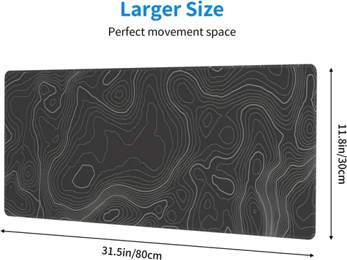 Vista 3 de Topographic Contour - Alfombrilla de mouse para juegos, grande, XL, larga, extendida, alfombrilla de mouse grande, alfombrilla de mouse