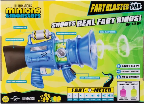 Vista 9 de Minions Illumination's Monsters Fart Blaster Pro con 8 ajustes de olor, dispara anillos apestosos de hasta 6 pies (5.9 ft) de distancia, el juguete