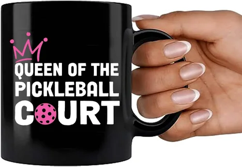Vista 8 de Panvola Queen of the Pickleball Court Pickleball Regalos para mujeres, esposa, mamá, abuela, tía, novia, taza de cerámica regalos para amantes
