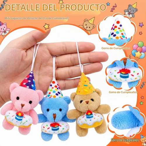 Vista 5 de Seenelling 96 piezas de regalos de cumpleaños mini oso de peluche 4