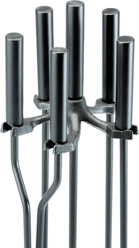 Vista 2 de Uniflame Juego de herramientas de chimenea negra de 5 piezas (F-1070)