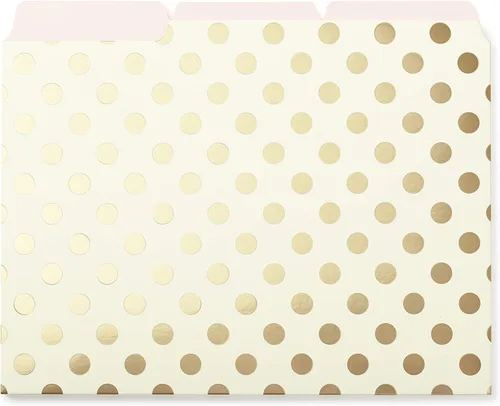 Vista 2 de Kate Spade New York Juego de 6 carpetas de archivos, organizadores de archivos tamaño carta, punto dorado