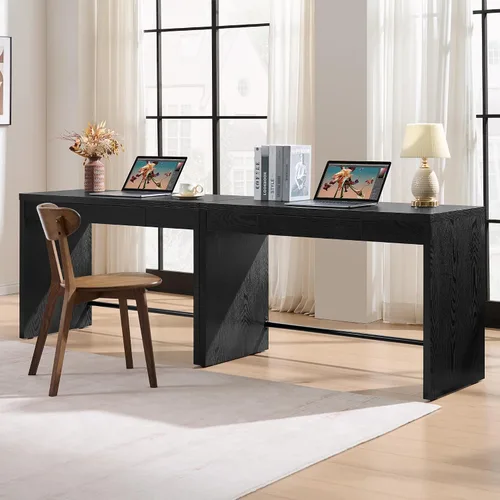 Vista 7 de SICOTAS Mesa de Escritorio para Computadora - Mesa de Estudio de Madera de 47 Pulgadas para Dormitorio, Escritorio de Oficina Estilo Granja