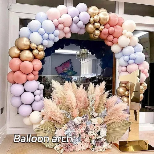 Vista 4 de Wedding Arch Arco para Globos con Base 6.6ft 3.3ft 4.9ft Round Arch Backdrop Stand for Wedding Birthday Party Ceremony Special Festival Backdrop