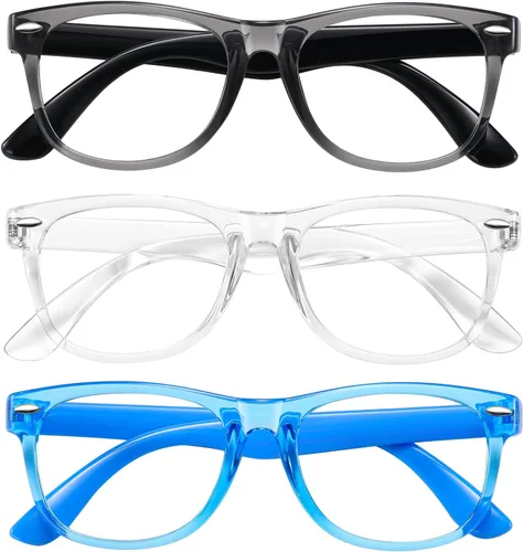 Vista 8 de Okany Gafas de luz azul para niños, paquete de 3 lentes de bloqueo de luz azul para adolescentes, niños y niñas de 3 a 10 años, pantalla de Gris
